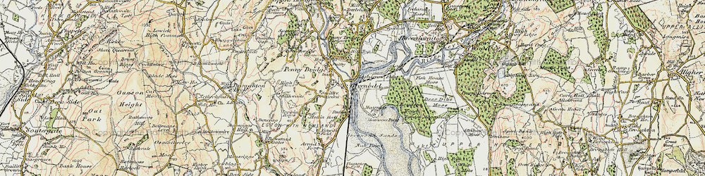 Old map of Greenodd in 1903-1904