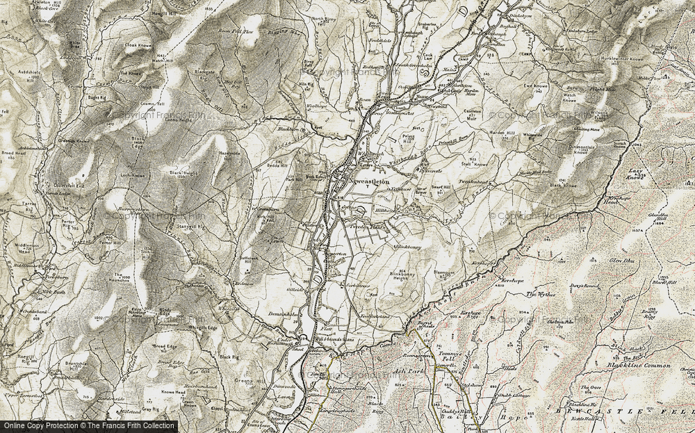 Old Map of Historic Map covering Blaemount Rig in 1901-1904