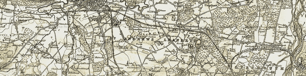 Old map of Wester Coxton in 1910-1911