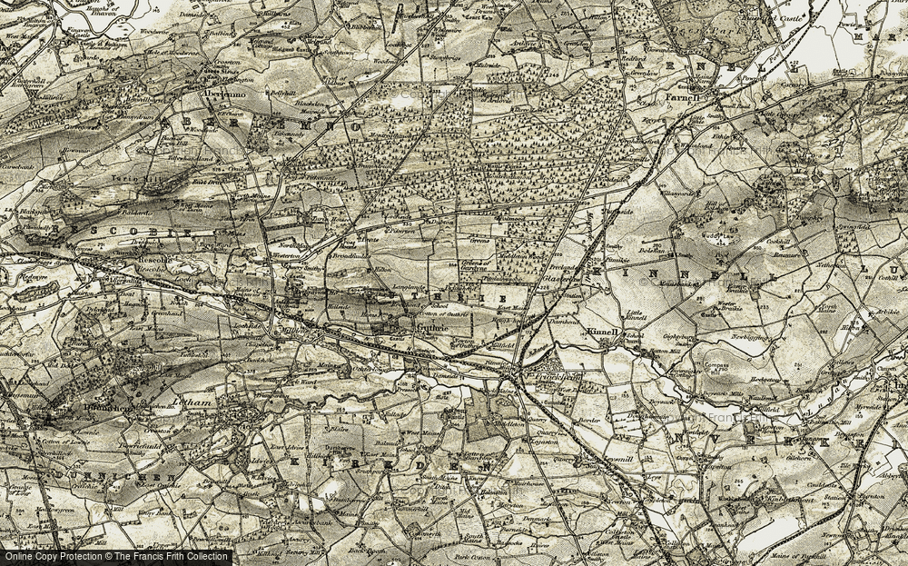 Old Map of Greens of Gardyne, 1907-1908 in 1907-1908