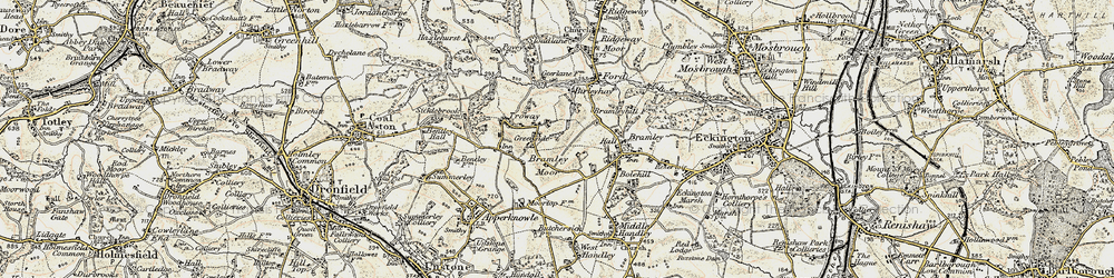 Old map of Bramley Moor in 1902-1903