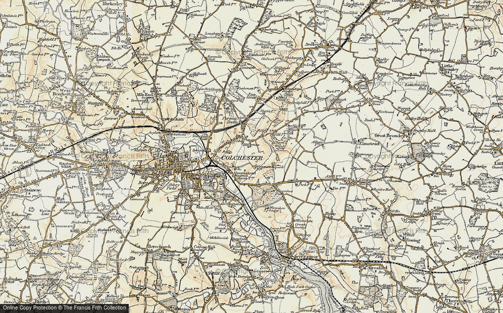 Old Map of Greenstead, 1898-1899 in 1898-1899