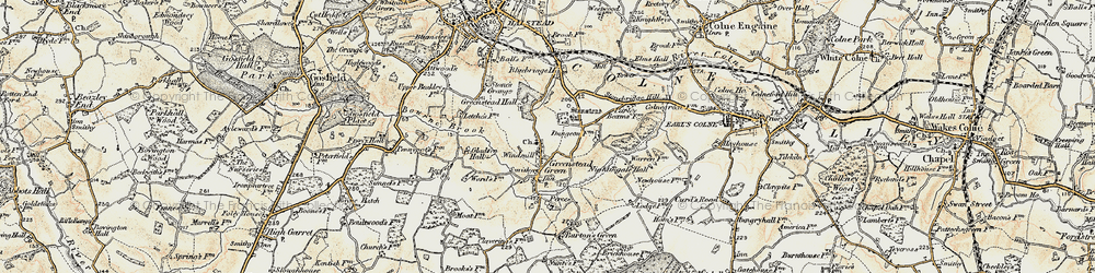 Old map of Greenstead Green in 1898-1899