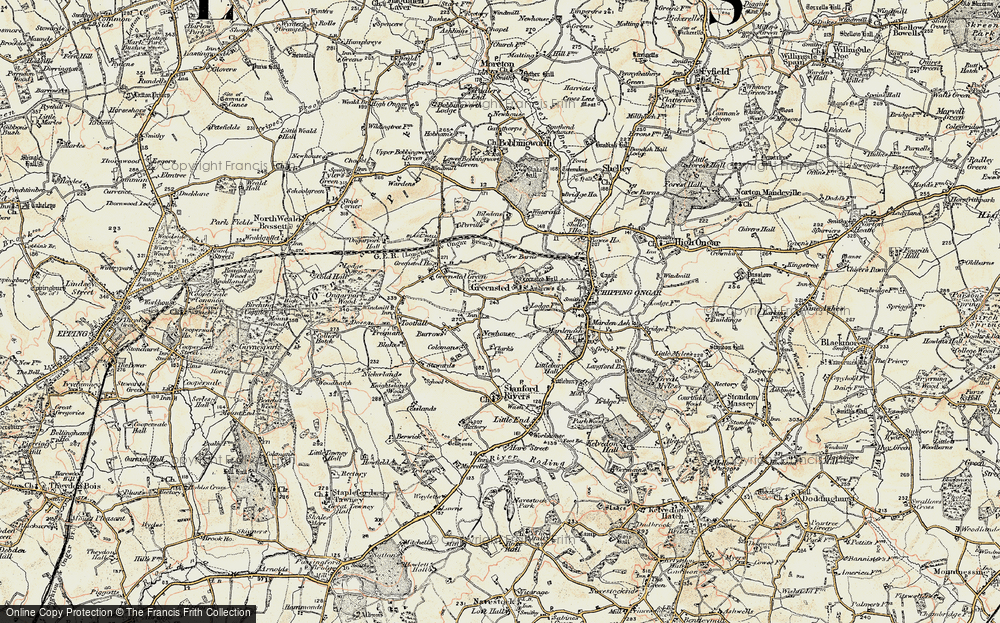 Old Map of Greensted, 1898 in 1898
