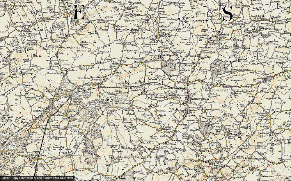 Old Map of Greensted Green, 1898 in 1898