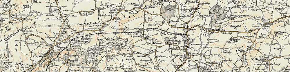 Old map of Ongar Park Hall in 1898