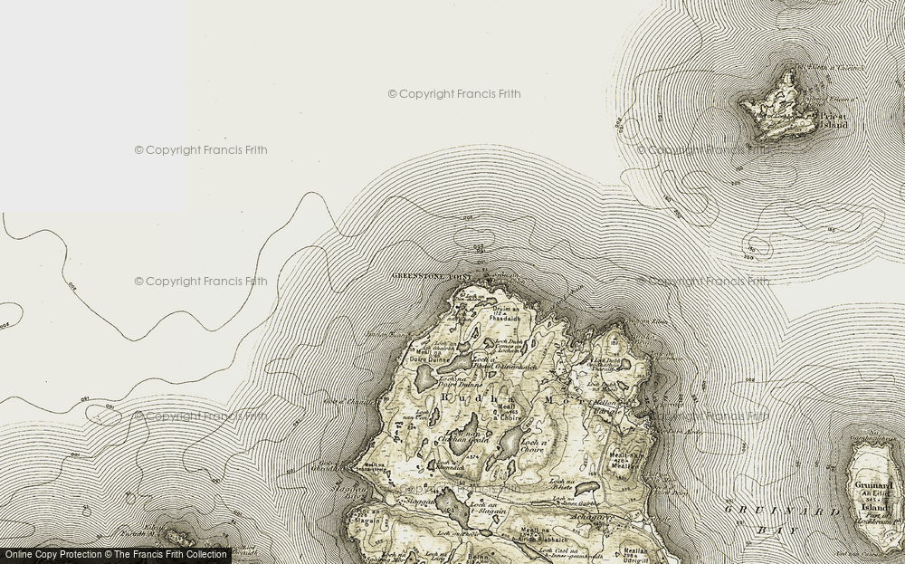 Old Map of Historic Map covering Fiaclan Fuara in 1908-1910