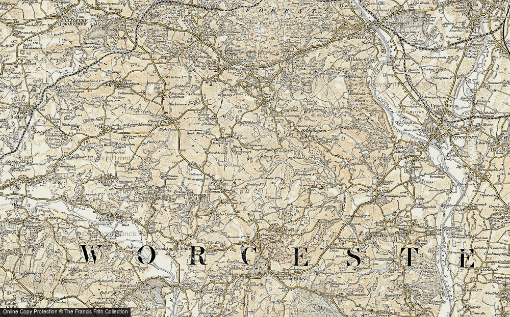 Old Map of Historic Map covering Worsley Ho in 1901-1902
