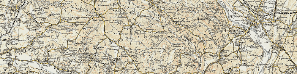 Old map of Worsley Ho in 1901-1902