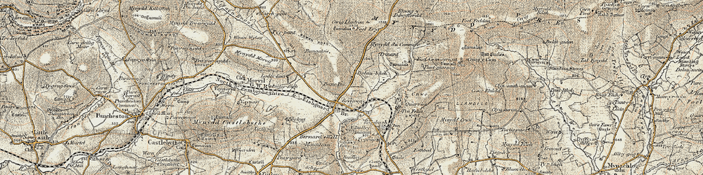 Old map of Trepant in 1901-1912