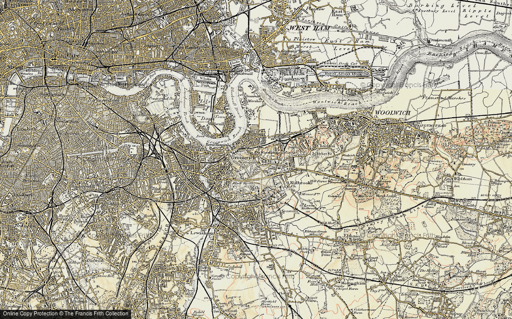 Old Map of Greenwich, 1897-1902 in 1897-1902
