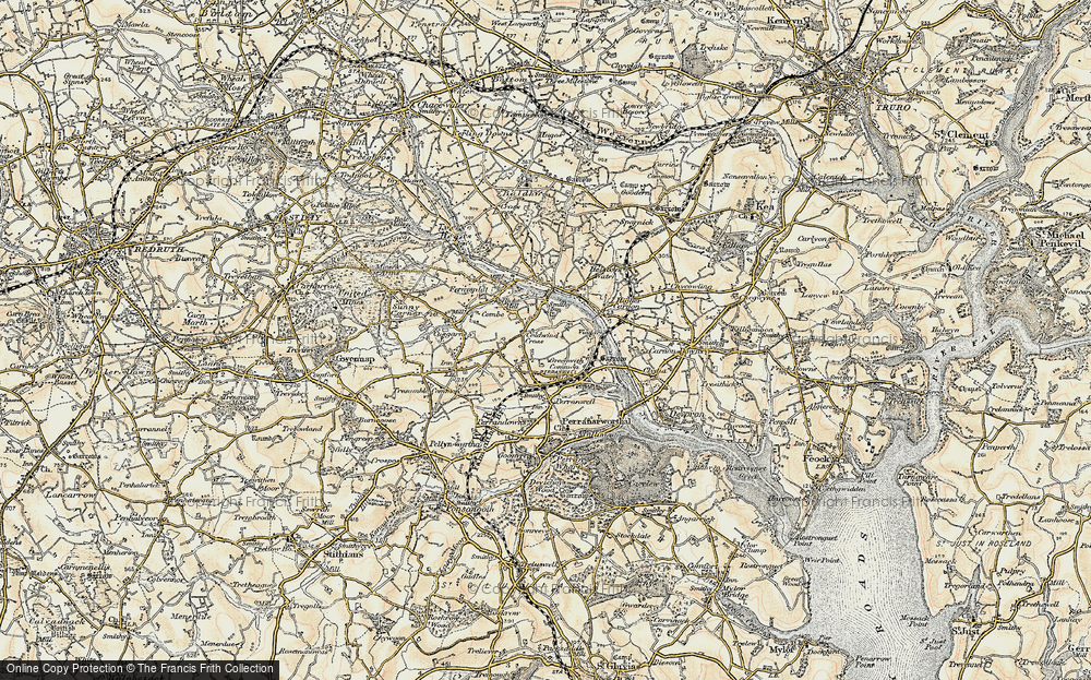 Old Map of Greenwith Common, 1900 in 1900