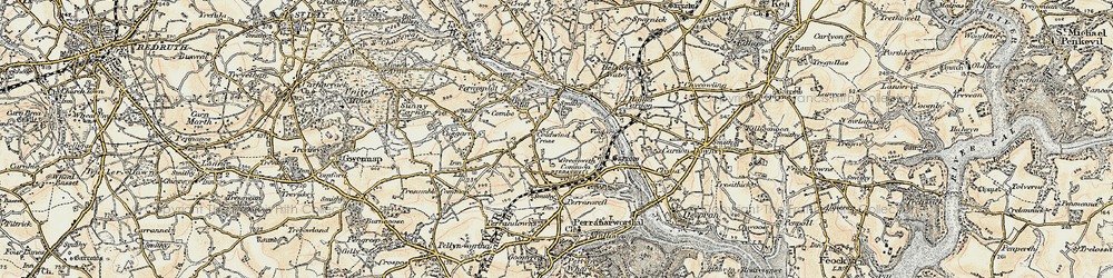 Old map of Greenwith Common in 1900
