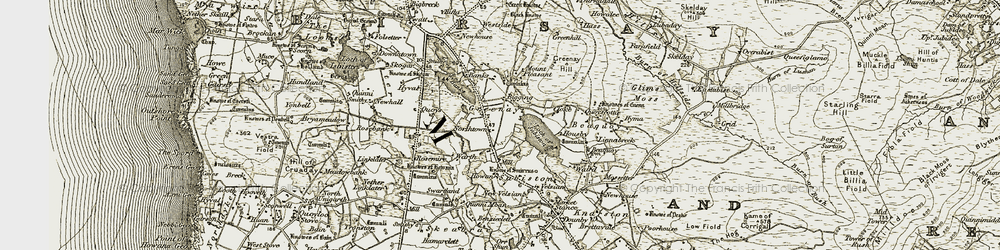 Old map of Bigging in 1912