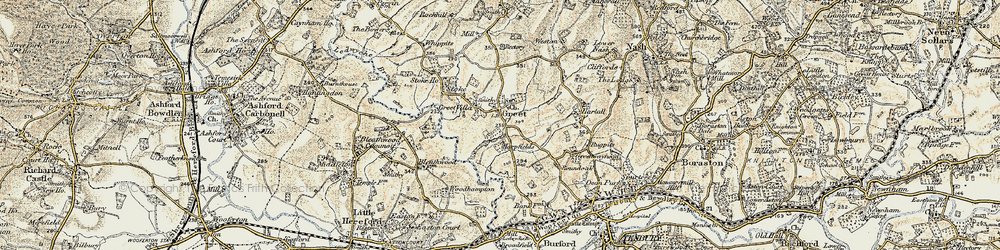 Old map of Greete in 1901-1902