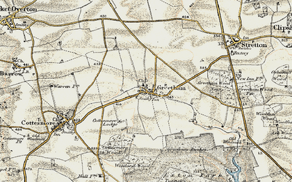 Old map of Greetham in 1901-1903