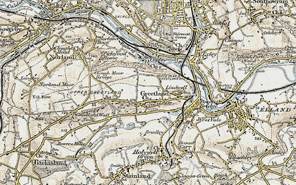 Old map of Greetland in 1903