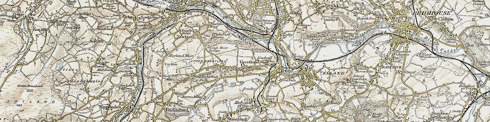 Old map of Greetland in 1903