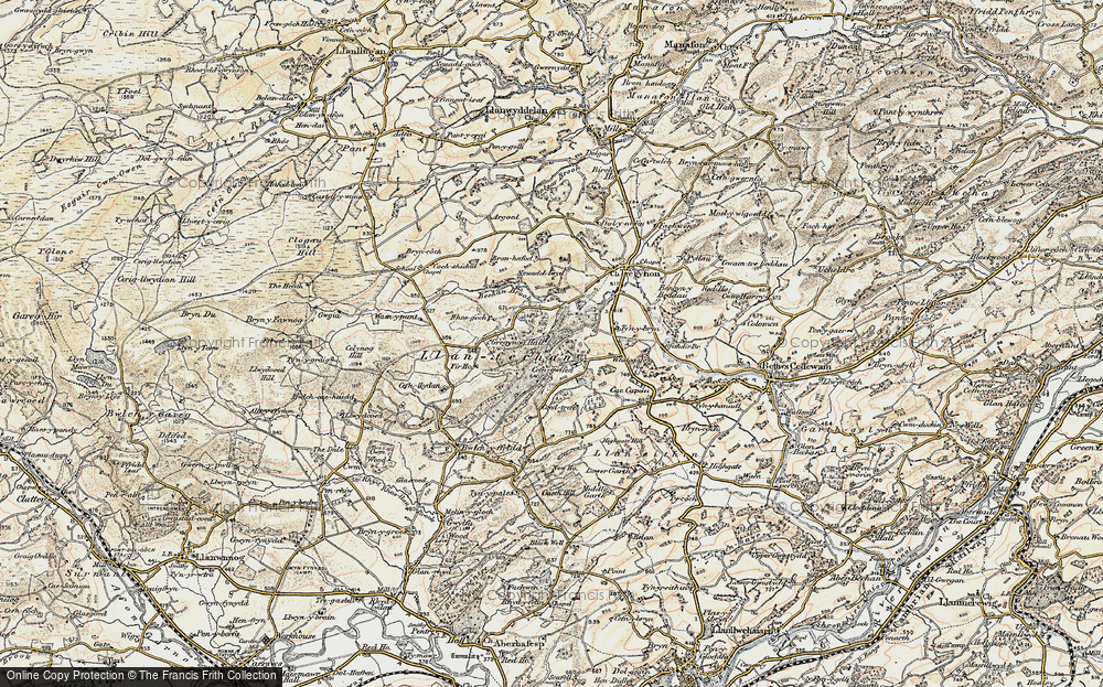 Old Map of Historic Map covering Bronhafod in 1902-1903
