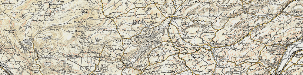 Old map of Bechan Brook in 1902-1903