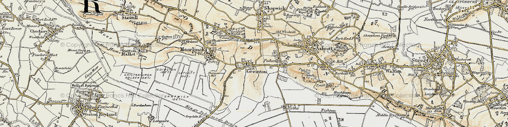 Old map of Greinton in 1898-1900