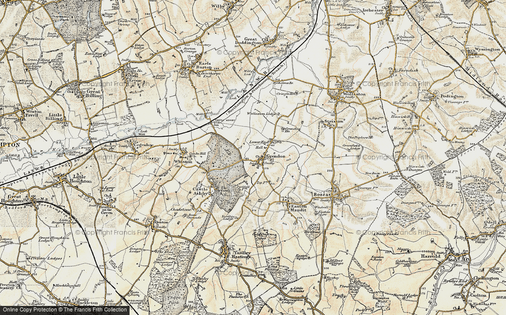Old Map of Grendon, 1898-1901 in 1898-1901
