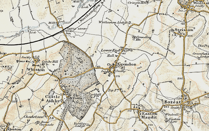 Old map of Grendon in 1898-1901