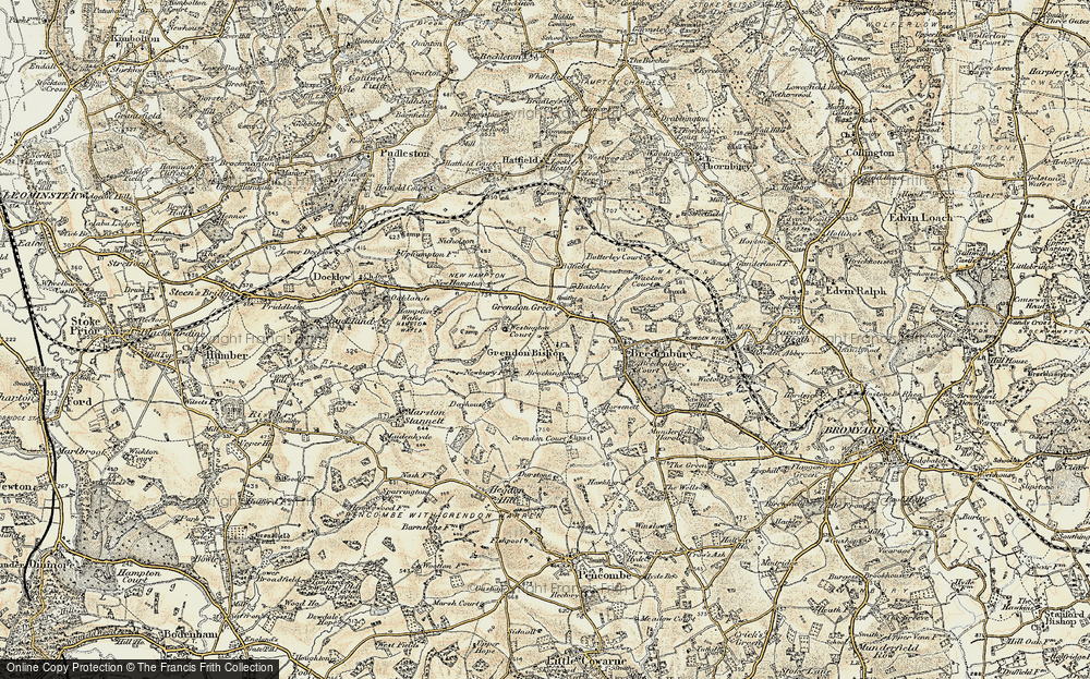 Old Map of Grendon Bishop, 1899-1902 in 1899-1902