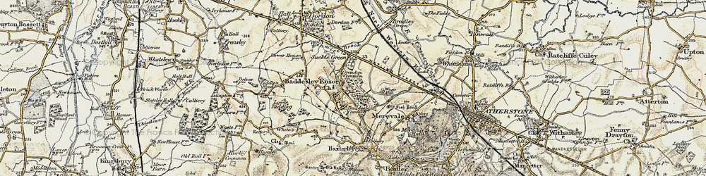 Old map of Grendon Common in 1901-1902