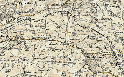 Old map of Grendon Green in 1899-1902
