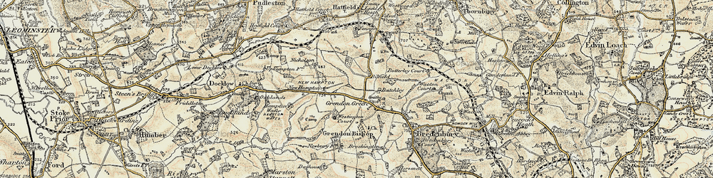 Old map of Bilfield in 1899-1902
