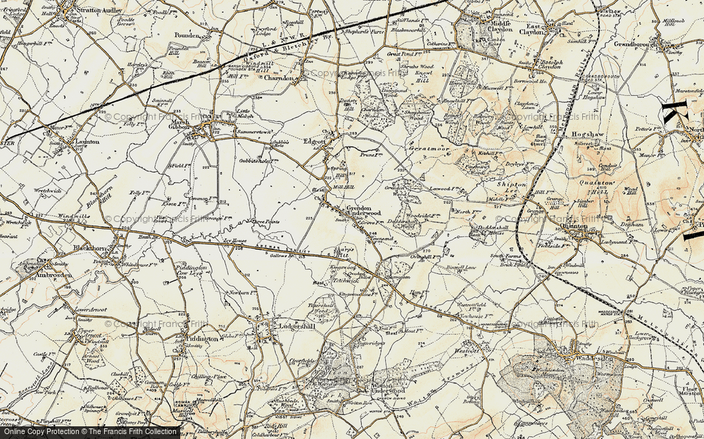 Old Map of Grendon Underwood, 1898-1899 in 1898-1899