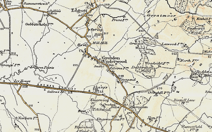 Old map of Grendon Underwood in 1898-1899