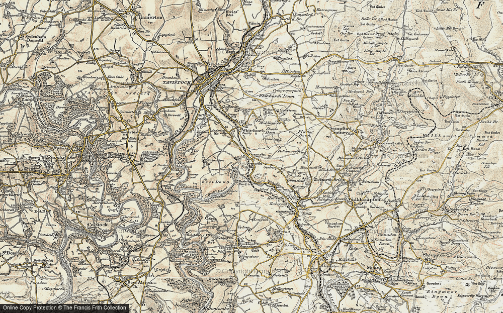 Old Map of Historic Map covering Birchcleave Ho in 1899-1900