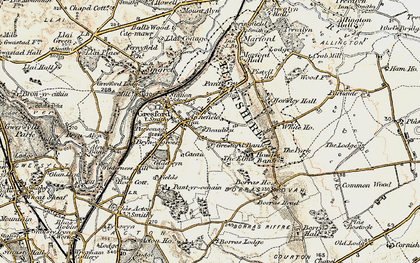Old map of Gresford in 1902-1903
