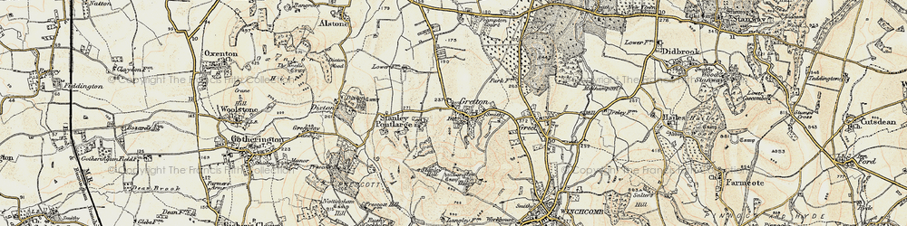 Old map of Gretton in 1899-1900