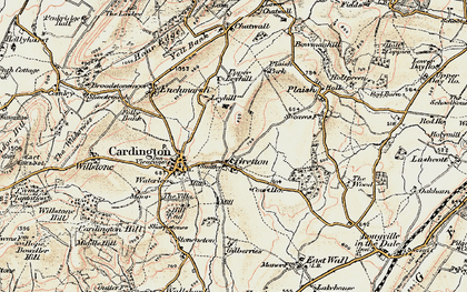 Old map of Gretton in 1902