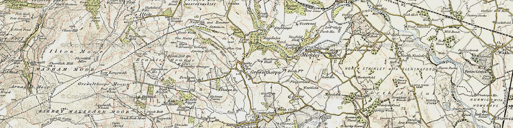 Old map of Grewelthorpe in 1903-1904