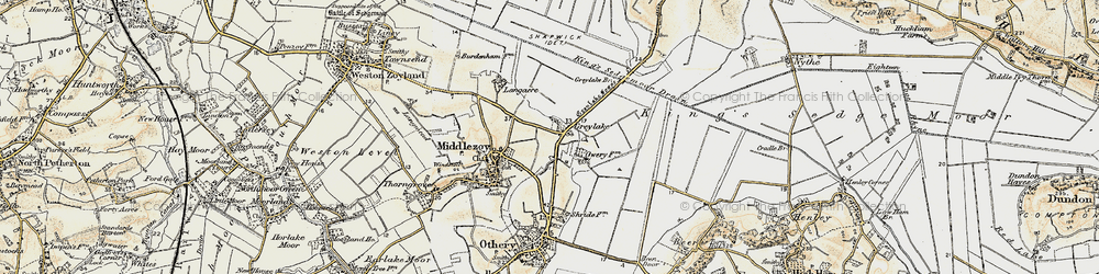 Old map of Greylake in 1898-1900