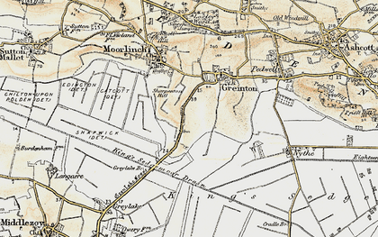 Old map of Greylake Fosse in 1898-1900