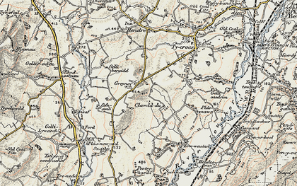 Old map of Bryn-y-rhyd in 1900-1901