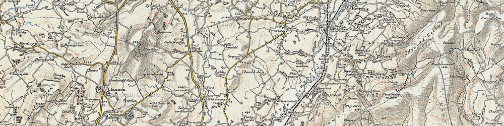 Old map of Greynor-isaf in 1900-1901