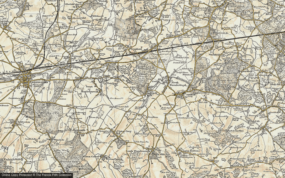 Old Map of Greywell, 1898-1909 in 1898-1909
