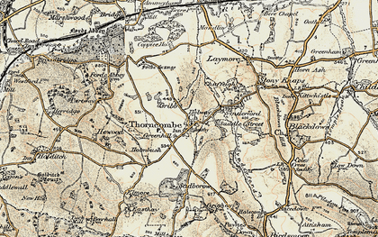 Old map of Gribb in 1898-1899
