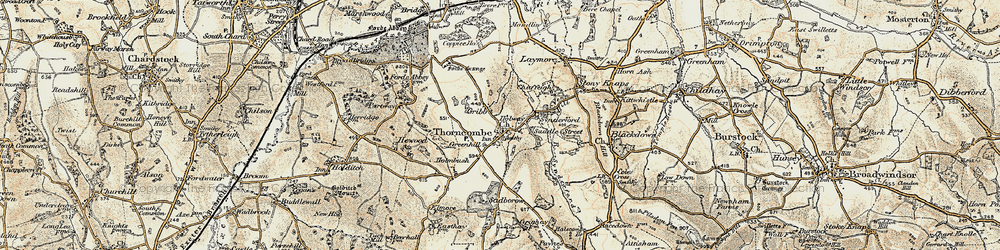 Old map of Gribb in 1898-1899