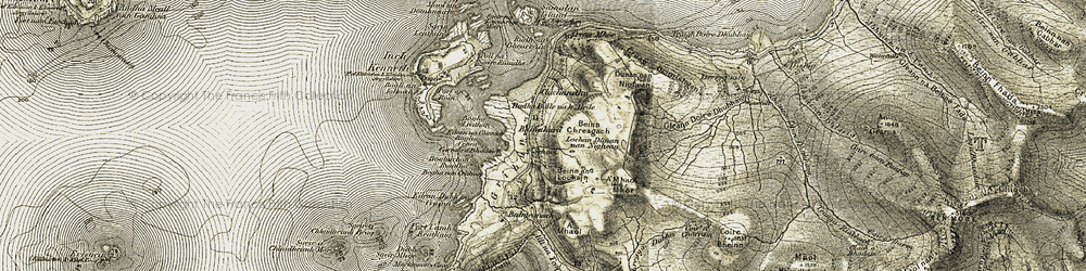 Old map of Allt Chreaga Dubha in 1906-1908