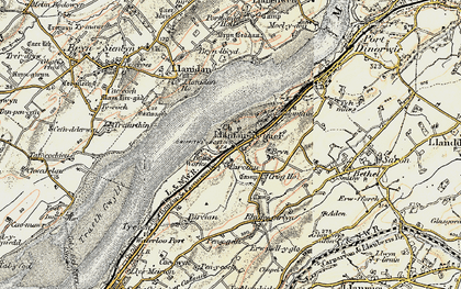 Old map of Parciau in 1903-1910