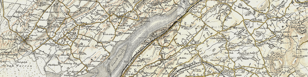Old map of Parciau in 1903-1910