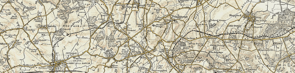 Old map of Griffydam in 1902-1903
