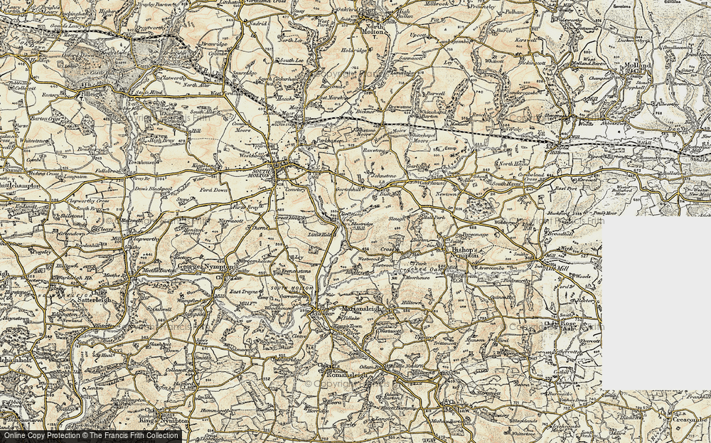 Old Map of Historic Map covering Blastridge Hill in 1899-1900